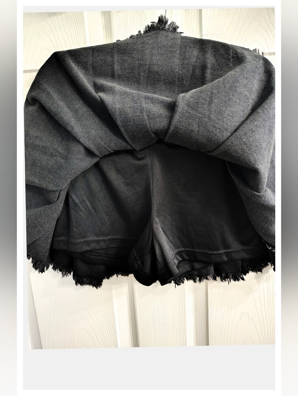 Madden NYC Pleated 'Skort' Distressed Black Denim - Junior Size XXS (00) *NWT* - Picture 6 of 8